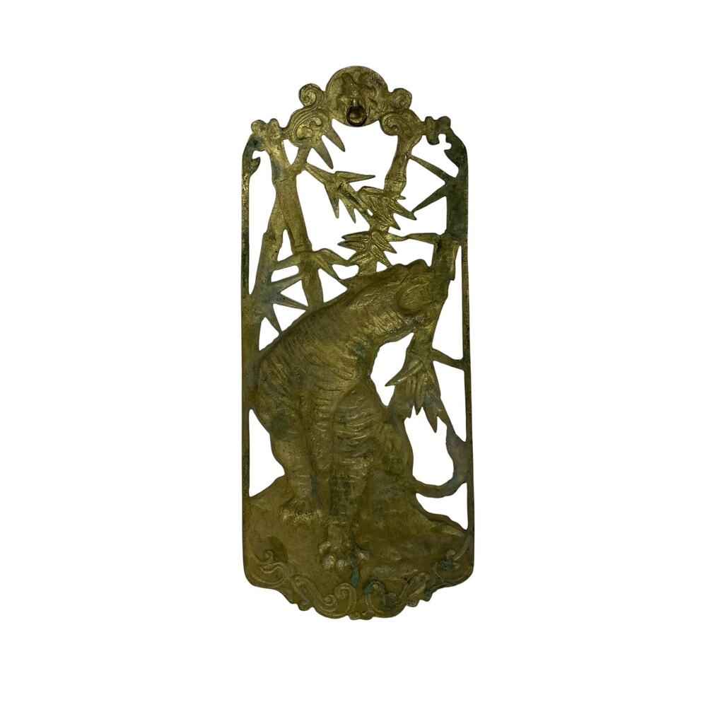 Asian Brass Wall Plaques with Dragon & Lion (2pieces) - Picture 5 of 6
